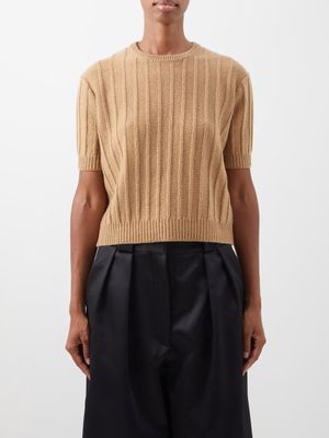 Khaite - Esmerelda Ribbed-knit Cashmere Sweater - Womens - Light Tan