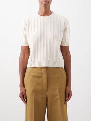 Khaite - Esmerelda Ribbed-knit Cashmere Sweater - Womens - White