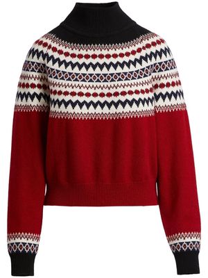 KHAITE fair-isle cashmere sweater - Red