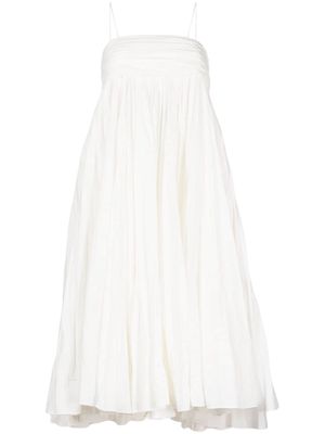 KHAITE gathered empire-line cotton dress - White