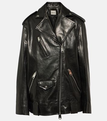 Khaite Hanson oversized leather biker jacket