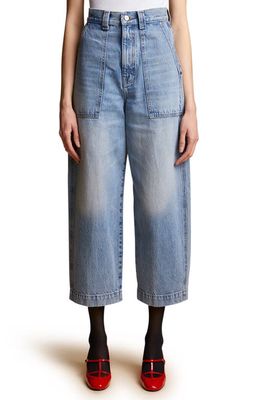 Khaite Hewey Crop Wide Leg Jeans in Bryce