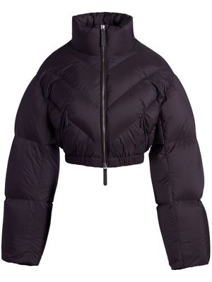 KHAITE high-neck cropped puffer jacket - Black
