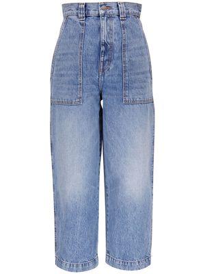 KHAITE high-waisted cropped jeans - Blue