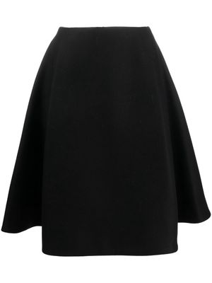 KHAITE high-waisted pleat-detail midi skirt - Black