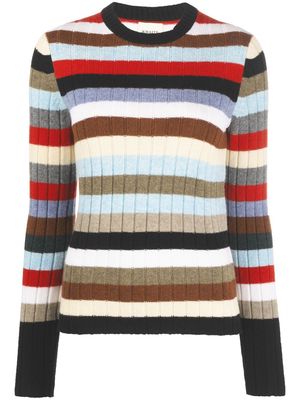KHAITE Jan striped cashmere jumper - Black