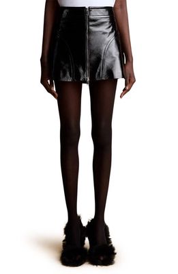 Khaite Keene Crackled Lambskin Miniskirt in Black