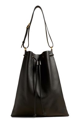 Khaite Large Greta Leather Shoulder Bag in Black