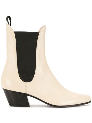 KHAITE leather ankle boots - White