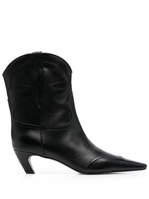 KHAITE leather Western boots - Black