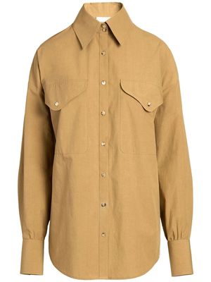 KHAITE long-sleeve button-fastening shirt - Brown