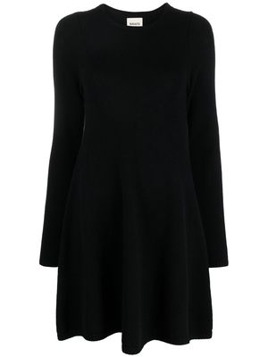 KHAITE long-sleeve cashmere dress - Black
