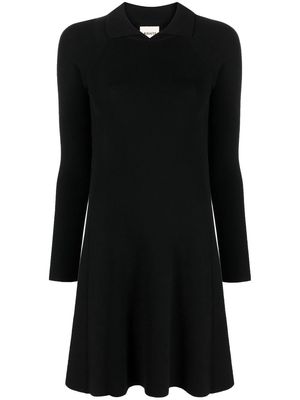 KHAITE long-sleeved wool dress - Black