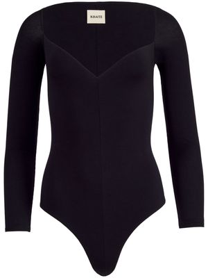 KHAITE Mara long-sleeve bodysuit - Black