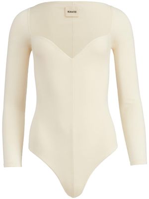 KHAITE Mara long-sleeve bodysuit - Neutrals