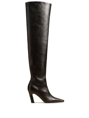 KHAITE Marfa 85mm leather over-the-knee boots - Black
