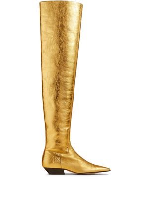 KHAITE Marfa metallic leather boots - Gold