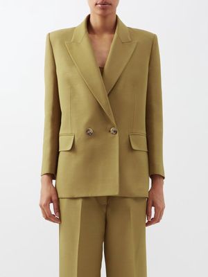 Khaite - Mayley Wool-blend Jacket - Womens - Light Khaki