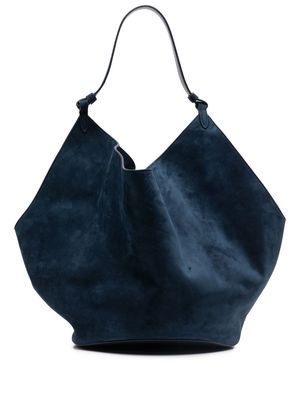 KHAITE medium Lotus suede tote bag - Blue