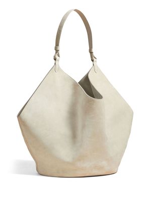 KHAITE medium Lotus suede tote bag - Neutrals