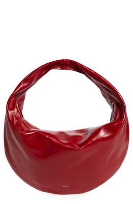 Khaite Medium Olivia Leather Hobo Bag in Fire Red