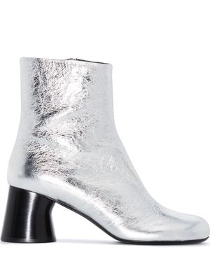KHAITE metallic-finish ankle boots - Silver