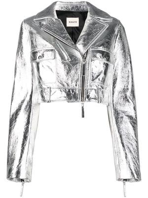 KHAITE metallic leather jacket - Grey