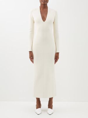 Khaite - Odette Backless Jersey Midi Dress - Womens - Ivory
