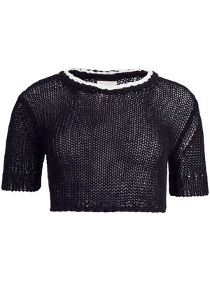 KHAITE Oliver knit crop top - Black