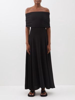 Khaite - Pia Off-the-shoulder Jersey Dress - Womens - Black