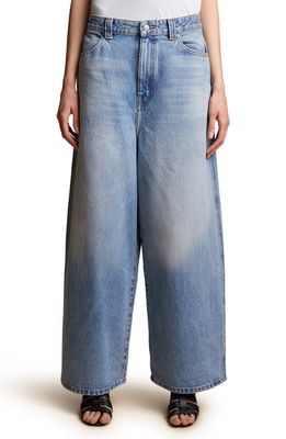 Khaite Rapton Super Wide Leg Denim Jeans in Bryce
