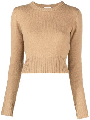 KHAITE round-neck knit jumper - Brown
