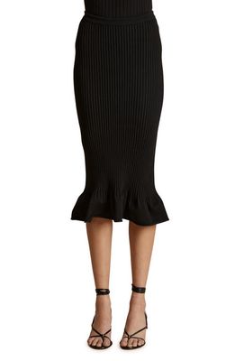 Khaite Sapphi Rib Knit Peplum Skirt in Black