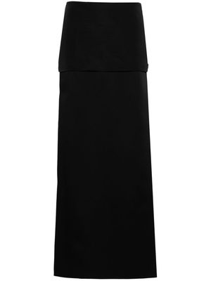 KHAITE Saxon layered maxi skirt - Black