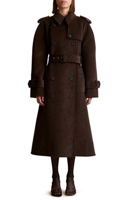 Khaite Selly Corduroy Trench Coat in Brown