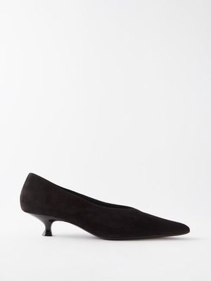 Khaite - Seville Leather Kitten Heels - Womens - Black