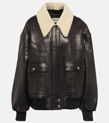 Khaite Shellar shearling-trimmed leather jacket