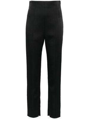 KHAITE slim-fit satin trousers - Black