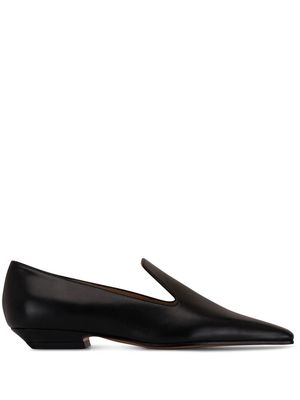 KHAITE slip-on leather loafers - Black