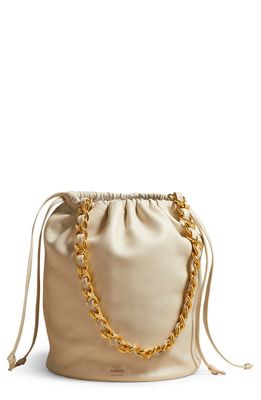 Khaite Small Aria Leather Bucket Bag in Off White