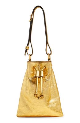 Khaite Small Greta Metallic Shoulder Bag in Gold