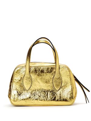 KHAITE small Maeve laminated-leather tote bag - Gold