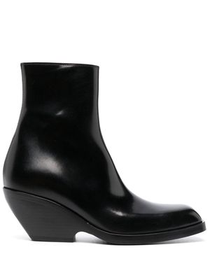 KHAITE square-toe ankle boots - Black
