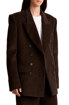 Khaite Tanner Double Breasted Blazer in Brown