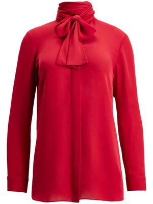 KHAITE Tash scarf-detail silk blouse - Red