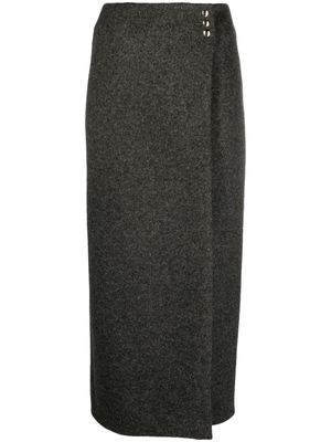 KHAITE Terno mélange-effect maxi wrap skirt - Grey