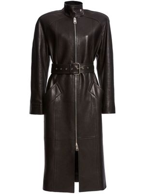 KHAITE The Bobbie belted leather coat - Black