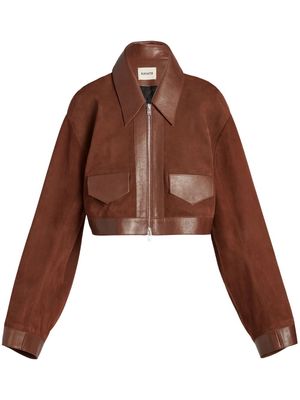 KHAITE The Combly leather jacket - Brown