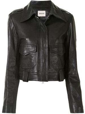 KHAITE The Cordelia leather jacket - Black