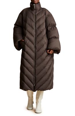Khaite The Farrow Quilted Down Puffer Coat in Dark Brown
